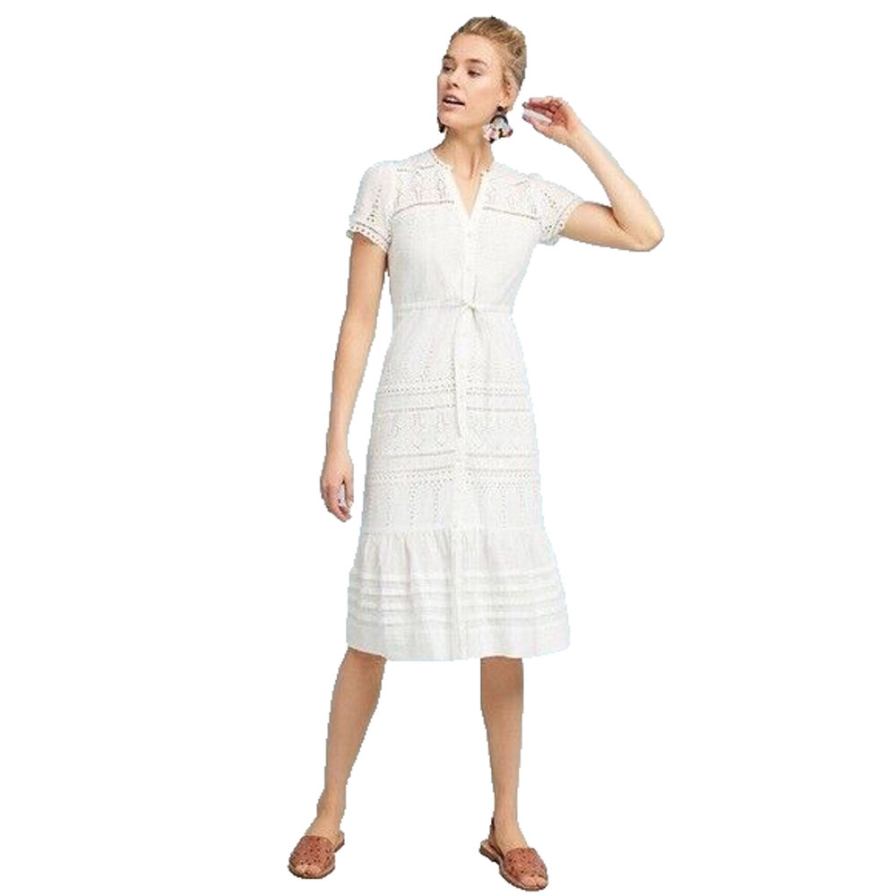 Anthropologie White Midi Dress